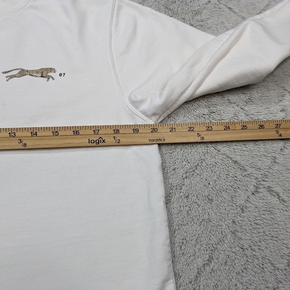 Brandy Melville Sweatshirt Women's S White Nancy Brooklyn Bridge Crop Crew Ge - Picture 6 of 7